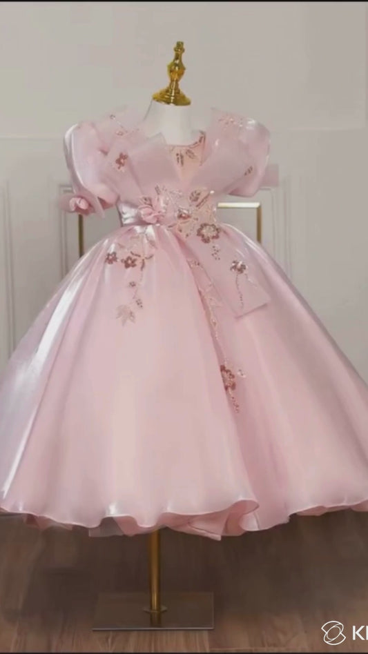 Robe Princesse Satin Rose – Édition Luxe